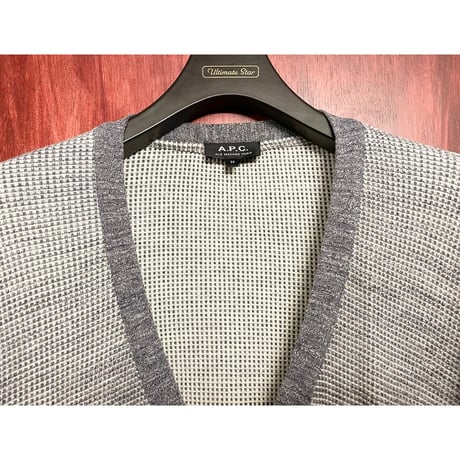 MADE IN JAPAN製 A.P.C. サーマルコットンカーディガン グレー Mサイズ