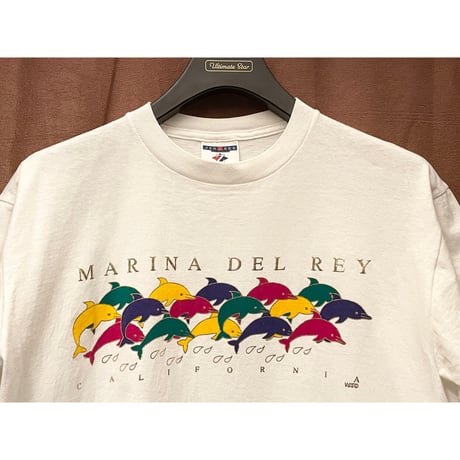 JERZEES Marina del Rey イルカプリントTシャツ ホワイト Mサイズ