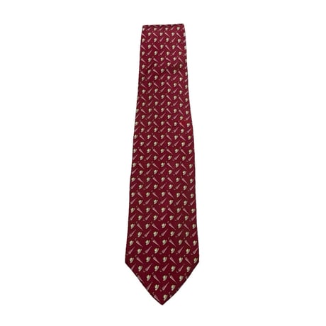 MADE IN USA製 BROOKS BROTHERS 総柄シルクネクタイ ワイン