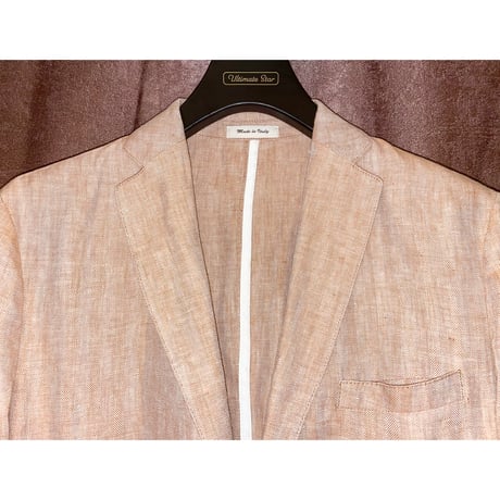 【BEAMS 取り扱い】 MADE IN ITALY製 Mr.Rick Tailor リネンテーラードジャケット オレンジ 46サイズ