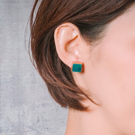 ★新品★ HANDMADE MADE IN ITALY製 SIMONE FRABBONI リサイクルスケートボードピアス パープル×グリーン
