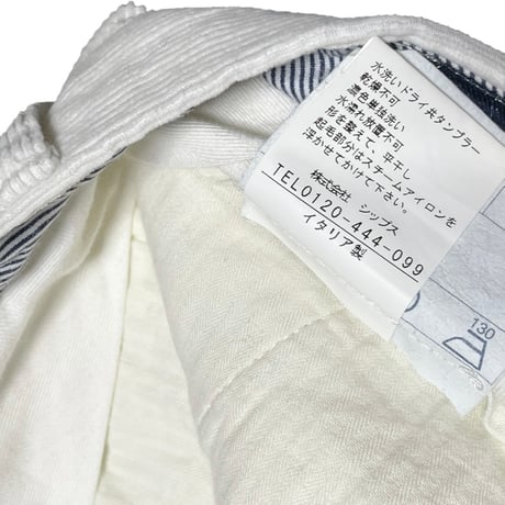 【SHIPS取り扱い】 MADE IN ITALY製 SHIPS exclusively made by Equipage コーデュロイスラックス ホワイト 46サイズ