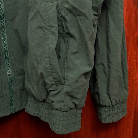 90s TREVOIS INTERNATIONAL フルジップナイロンジャケット ダークグリーン 168サイズ