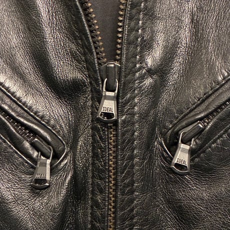 MADE IN KOREA製 The DUFFER of St. GEORGE 本革 ラムレザー シングルライダースジャケット ブラック