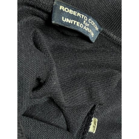 MADE IN ITALY製 ROBERTO COLLINA for UNITED ARROWS Vネックニットポロシャツ ネイビー 46サイズ