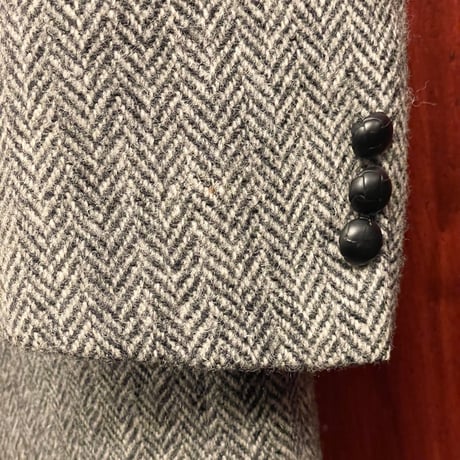 MADE IN JAPAN製 90s Tsutsumi TAILOR × Harris Tweed ヘリンボーン柄ウールテーラードジャケット グレー