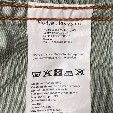 オーガニックコットン使用 nudie Jeans 長袖ダンガリーウエスタンシャツ ライトインディゴ Sサイズ