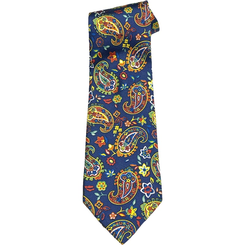 MADE IN ITALY製 ETRO ペイズリー柄シルクネクタイ ネイビー MADE IN ITALY製 ETRO ペイズリー柄シルクネクタイ ネイビー