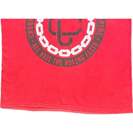 MADE IN MEXICO製 Crooks & Castles ロゴプリントTシャツ レッド Lサイズ