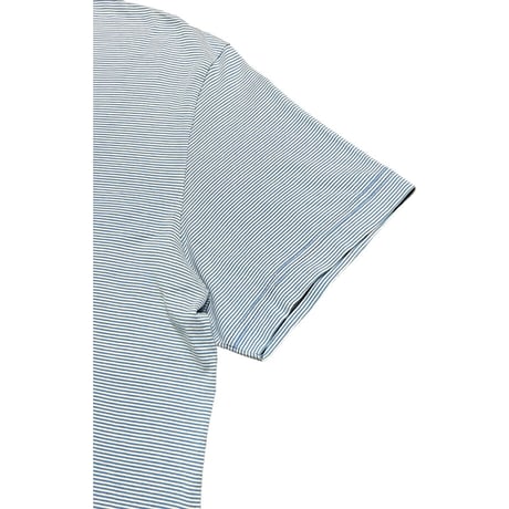MADE IN ENGLAND製 SUNSPEL ボーダー柄半袖VネックTシャツ ライトブルー Mサイズ