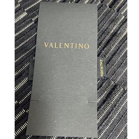 ☆タグ付き新古品☆ MADE IN ITALY製 VALENTINO レジメンタルストライプ柄ネクタイ ブラック