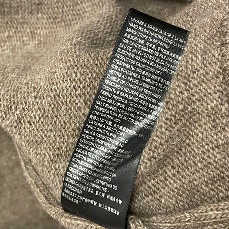 MADE IN ITALY製 PULL LOVE フルジップウールナイロンカーディガン ブラウン Sサイズ
