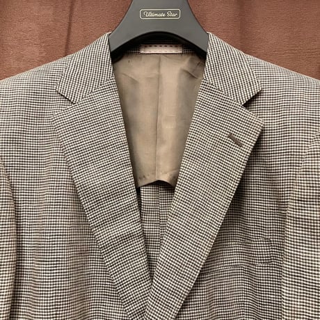 ☆タグ付き新古品☆ CHRISTIAN ORANI Irish Linen ギンガムチェック柄 リネンテーラードジャケット ブラウン AB5サイズ