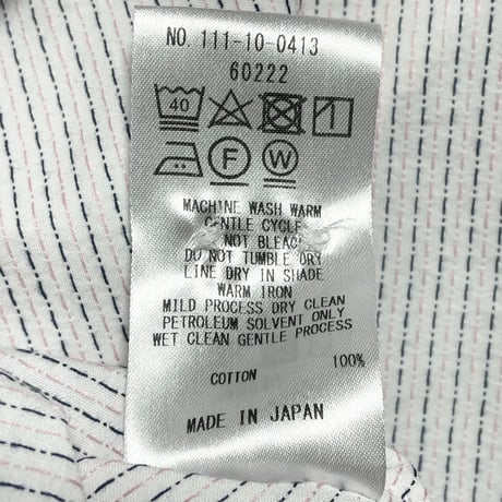 MADE IN JAPAN製 SHIPS 長袖バンドカラーシャツ ホワイト Mサイズ