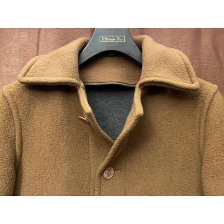 MADE IN ENGLAND製 UNITED ARROWS PINK LABEL ステンカラーウールコート キャメル Mサイズ