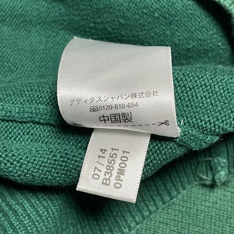 adidas ロゴ入りプルオーバーニットパーカー グリーン Sサイズ