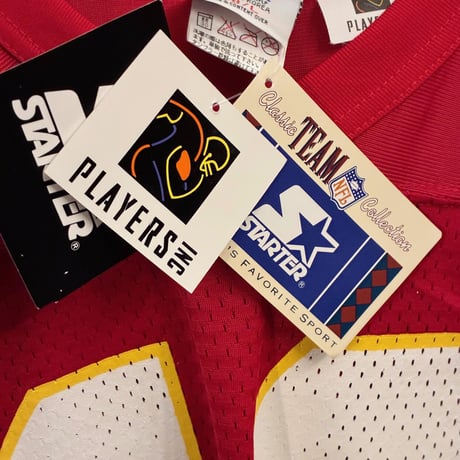 ☆タグ付き新古品☆ MADE IN KOREA製 90s STARTER × NFL KANSAS CITY CHIEFS Steve Bono モデル フットボールジャージ レッド 48サイズ