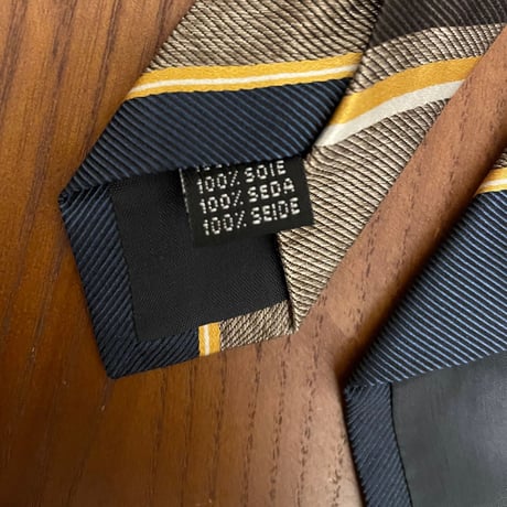 MADE IN ITALY製 Alessandro Masi レジメンタルストライプ柄シルクネクタイ マルチカラー