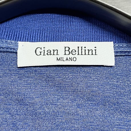MADE IN ITALY製 Gian Bellini 半袖ニットポロシャツ ブルー Lサイズ