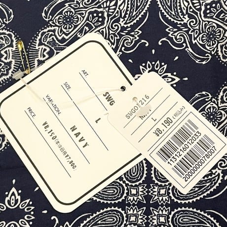 ☆タグ付き新古品☆ MADE IN JAPAN製 SWAGGER クロスペイズリー総柄レギンス ネイビー Fサイズ