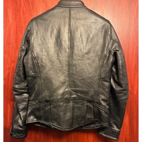 MADE IN KOREA製 The DUFFER of St. GEORGE 本革 ラムレザー シングルライダースジャケット ブラック