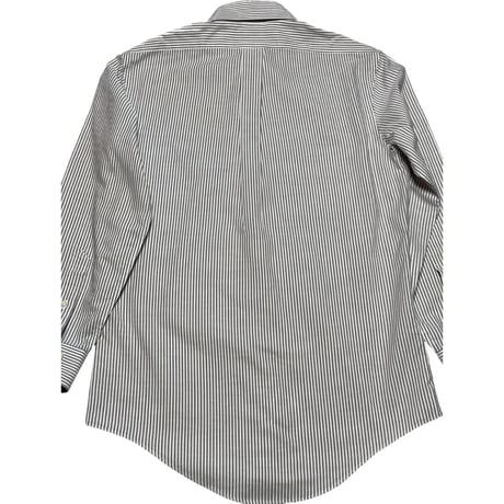 BROOKS BROTHERS スーピマコットンボタンダウン長袖シャツ グレーストライプ Ｓサイズ ノンアイロン加工