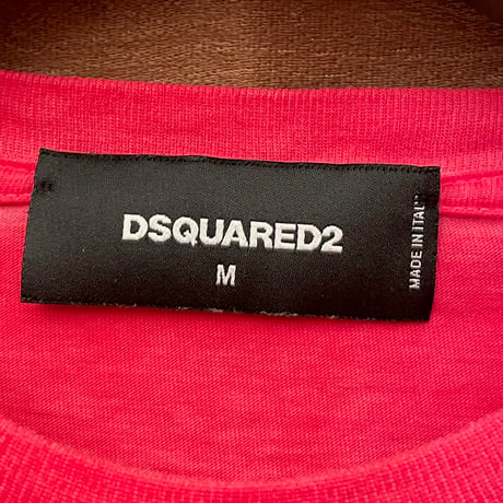 MADE IN ITALY製 DSQUARED2 2014年モデル プリントTシャツ レッド Mサイズ