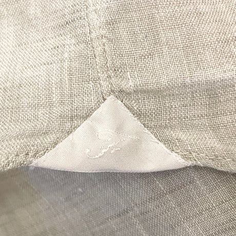 MADE IN ITALY製 Finamore 長袖リネンシャツ グレージュ 41-16サイズ