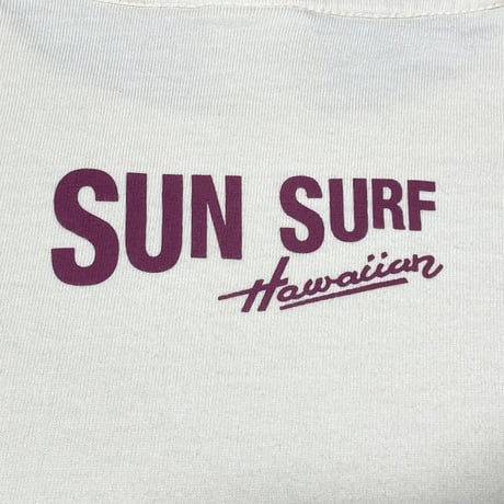 MADE IN USA製 SUN SURF × Vintage PEANUTS SNOOPY コラボレーション半袖Tシャツ ライトイエロー Mサイズ
