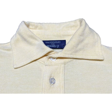 【BEAMS 取り扱い】 MADE IN ITALY製 VALDOGLIO FOR BEAMS F 半袖鹿の子ポロシャツ ベビーイエロー Mサイズ