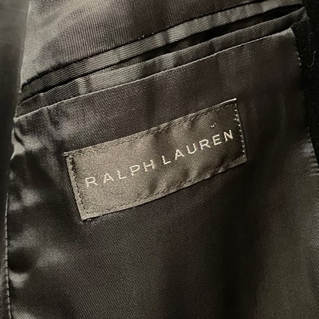 MADE IN ITALY製 RALPH LAUREN ベルベットテーラードジャケット ブラック 42Rサイズ