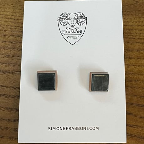 ★新品★ HANDMADE MADE IN ITALY製 SIMONE FRABBONI リサイクルスケートボードピアス グリーン×オレンジ