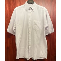 MADE IN ITALY製 Andrea Finamore Napoli チェック柄半袖ボタンダウンシャツ ホワイト Lサイズ