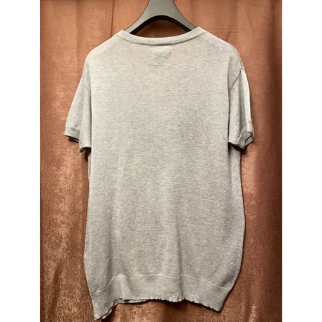 ▲訳あり商品▲ SWAGGER ヘンリーVネックニットTシャツ グレー Lサイズ