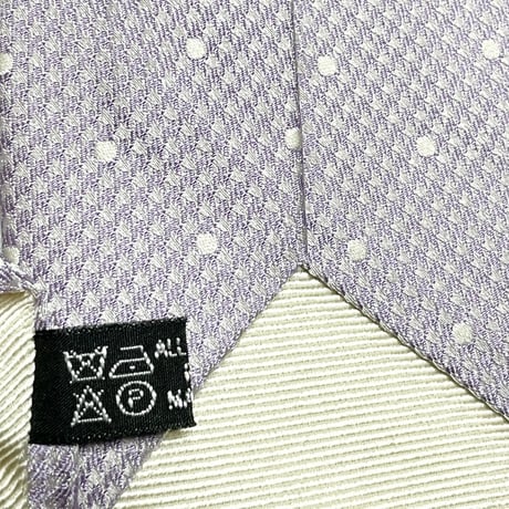 MADE IN FRANCE製 ATELIER F&B GENEVE ドット柄シルクネクタイ パープル