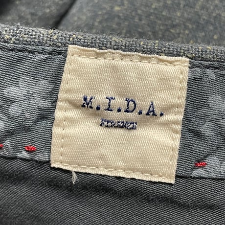 MADE IN ITALY製 M.I.D.A. コットンウールシルクスラックス グレー 46サイズ