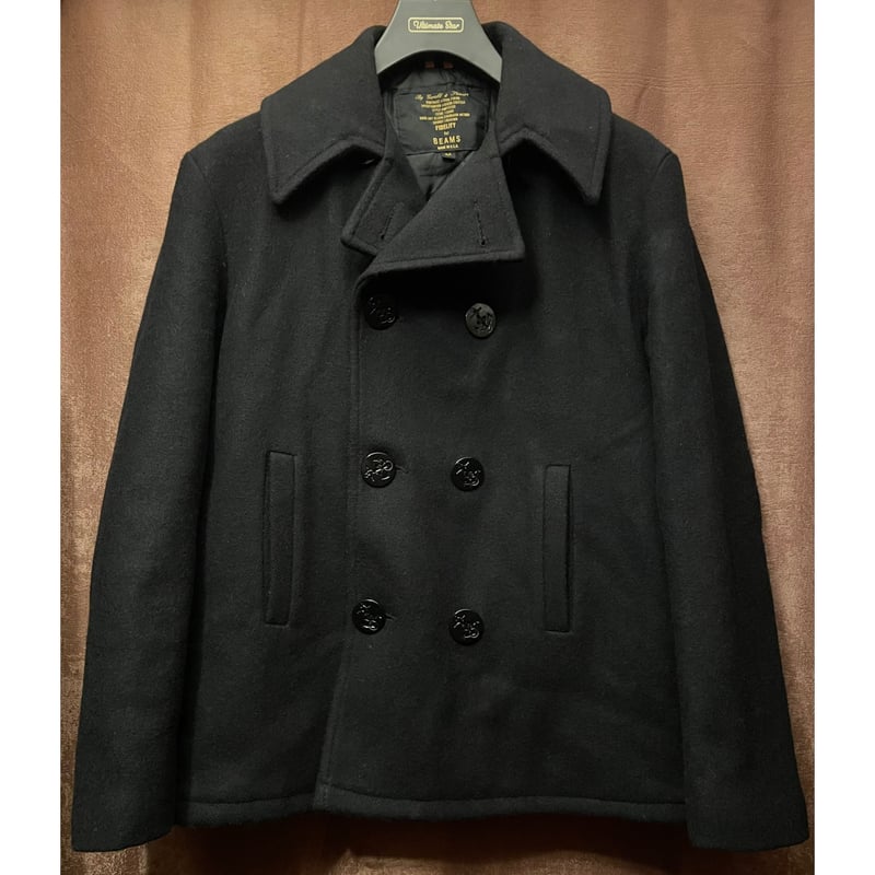 MADE IN USA製 FIDELITY for BEAMS ウールPコート ブラック Mサ MADE IN USA製 FIDELITY for BEAMS ウールPコート ブラック Mサ