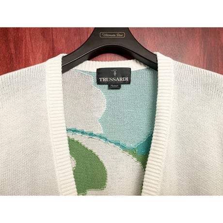 TRUSSARDI GOLF コットンニットカーディガン ホワイト Mサイズ