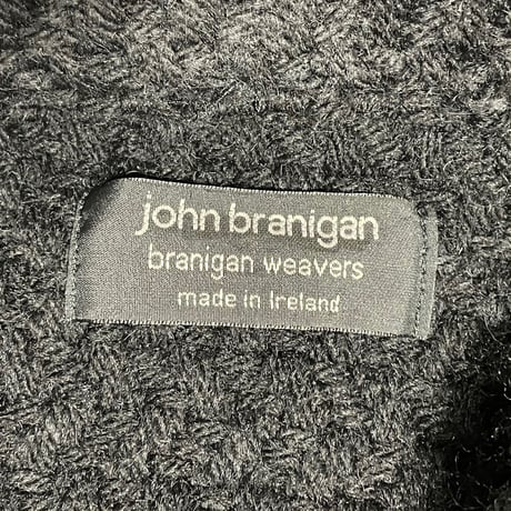 MADE IN IRELAND製 john branigan branigan weavers ウールニットチェスターコート ブラック Mサイズ