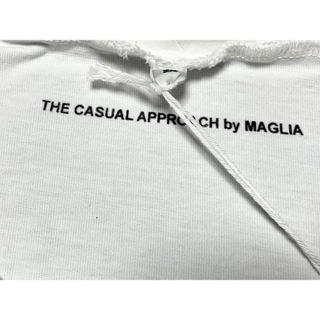 ★新品★ MADE IN ITALY製 MAGLIA「VIAGGIO」ロゴプリント クルーネックTシャツ ホワイト