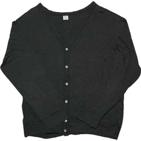 MADE IN ITALY製 gicipi コットンカーディガン チャコールグレー 5/Lサイズ