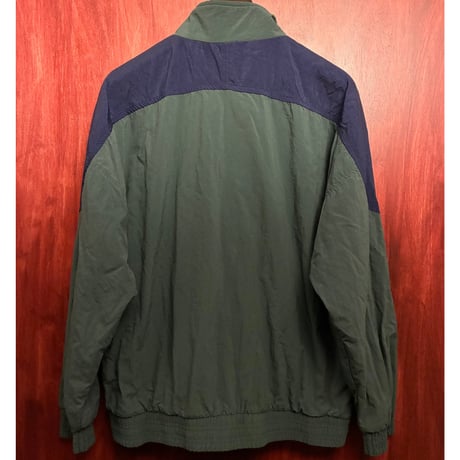 90s TREVOIS INTERNATIONAL フルジップナイロンジャケット ダークグリーン 168サイズ