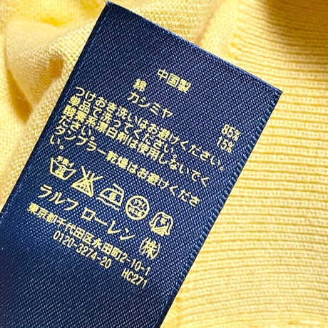 POLO RALPH LAUREN コットンカシミヤセーター イエロー Mサイズ