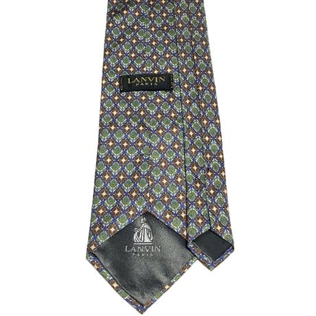MADE IN FRANCE製 VINTAGE LANVIN PARIS 小紋柄シルクネクタイ マルチカラー