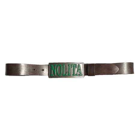 MADE IN ITALY製 NOLITA バックル付き レザーベルト ダークブラウン 40サイズ