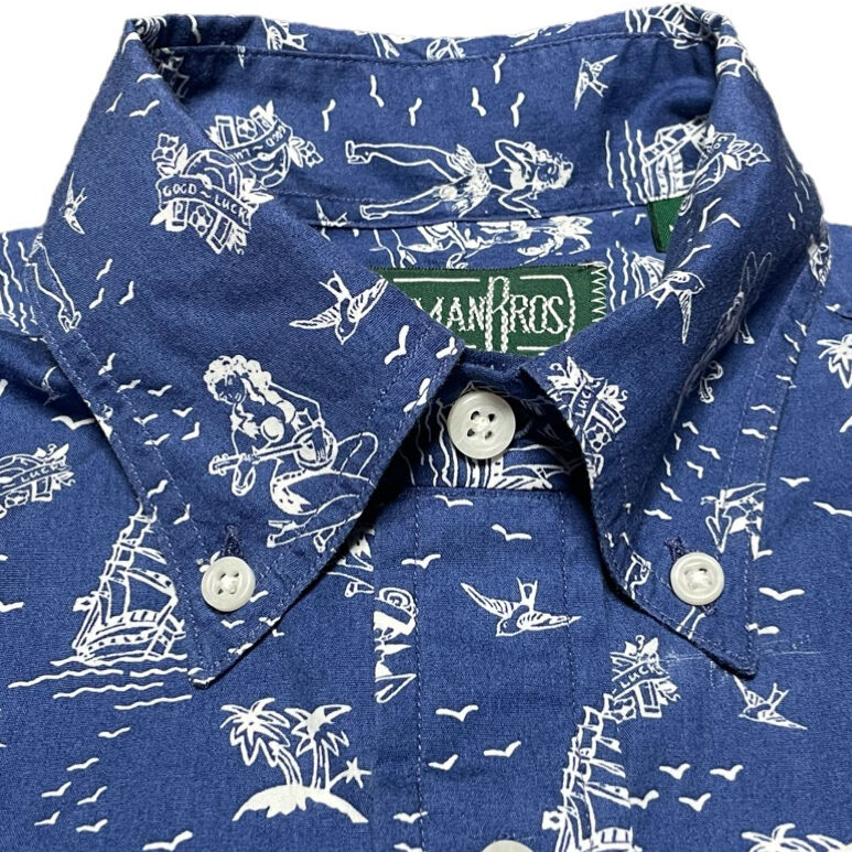 USA製 GITMAN VINTAGE オープンカラーシャツ アロハ GITMAN VINTAGE/ギットマンヴィンテージ Open Collar Shirtの