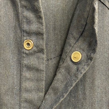 CIT LUXURY シャドーヘリンボーン柄長袖ウエスタンシャツ ネイビー 39-15 1/2サイズ