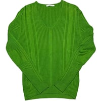 MADE IN ITALY製 DANIELE ALESSANDRINI Vネックセーター グリーン XLサイズ