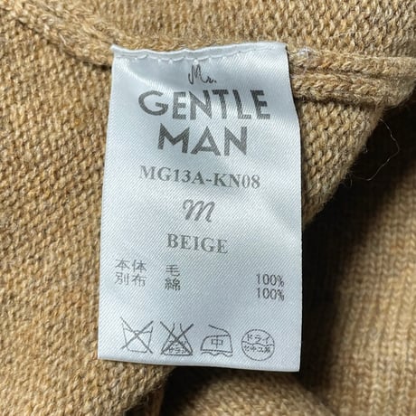 MADE IN JAPAN製 MISTERGENTLEMAN クルーネックウールセーター ベージュ Mサイズ