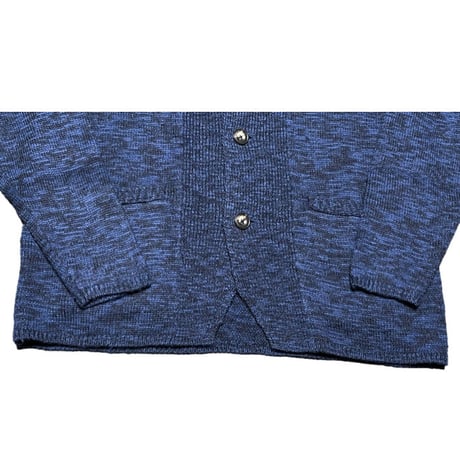 GREEN LABEL RELAXING ショールカラーウールリネンニットカーディガン ネイビー Lサイズ